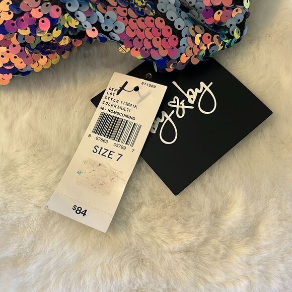 New! Sequins Mini Dress Mermaid Homecoming  Size 7 from By & By NWT - Picture 8 of 13